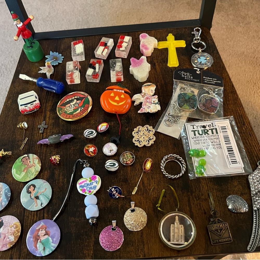 Assorted Colorful Pins and Trinkets M5
